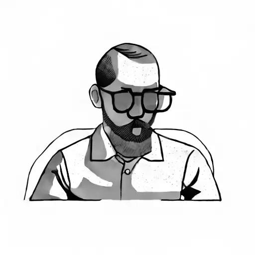 A Man Sitting At A Table With A Bottle Of Water