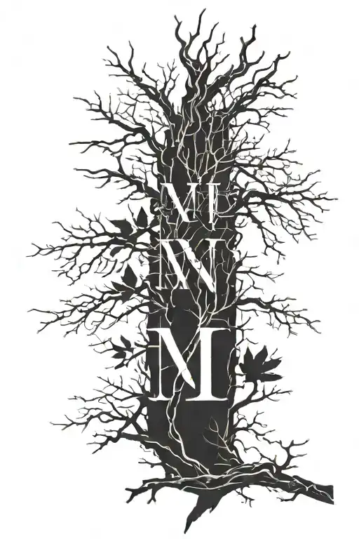 Roman Numerals And Tree Branch Representing