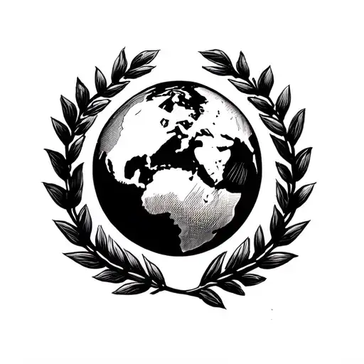 Globe & Laurel Wreath