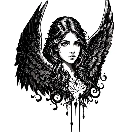Simple Small Dark Angel