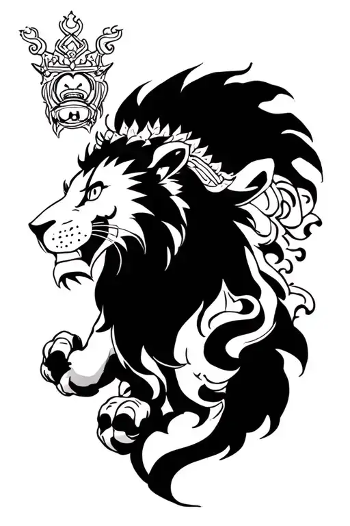 One Piece Anime And The Lion Is King By His Own Self In Sanskrit