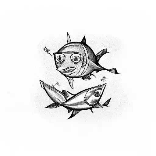 A Tuna Wearing A Hawaiian Shirt And Skinny Legs