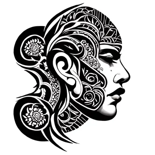 Moko Neck Tattoo Design