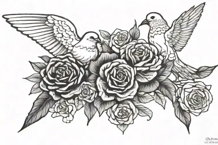 2 Dove And Rose