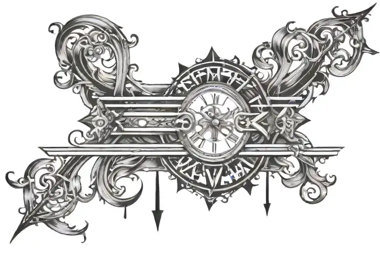 Roman Numerals And Heartbeat Fineline