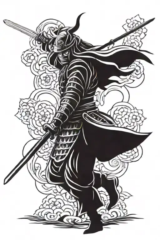 Dark Samurai Tattoo Design