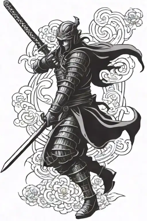 Dark Samurai Tattoo Design
