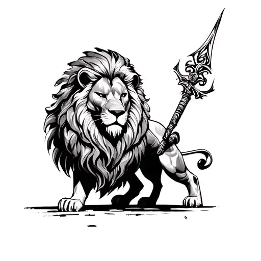 Lion With Warrior Wielding