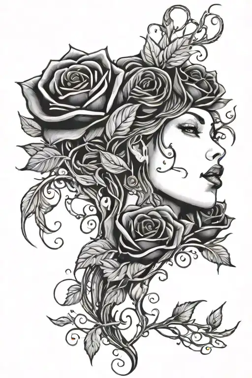 Jennifer With Hearts With Vines With Thorns With A Rose