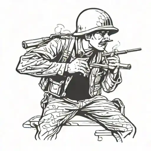 Ww1 Canadian Soldier Smoking Cigarette