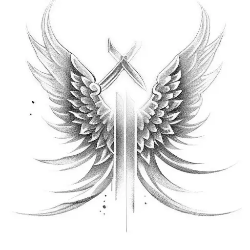 Angel Wings With Sword Back
