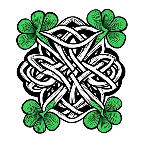 Shamrocks Incorporating Celtic Knot Design Inspired