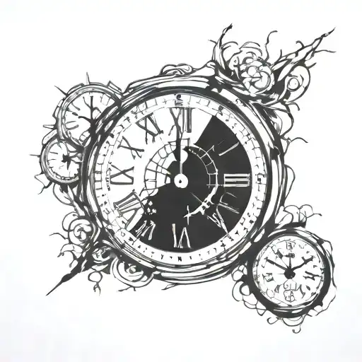 Broken Clock With Numeral Dates