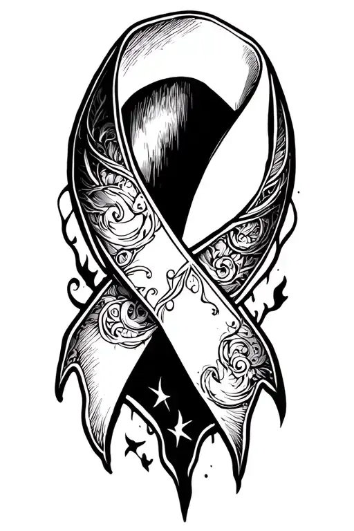 Heavy Metal Cancer Ribbon