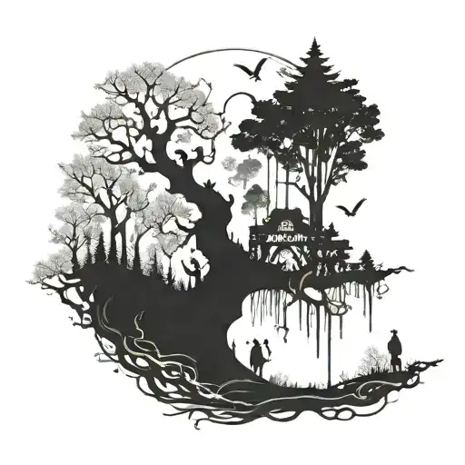 A Mystical Moonlit Forest With Hidden Paths And Creatures To Explore