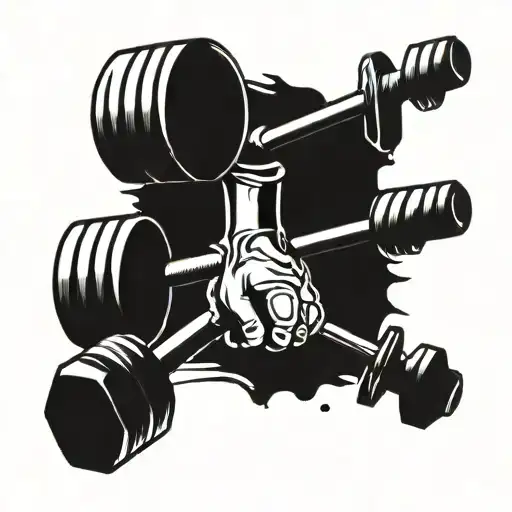 Weightlifting Barbell With Weights Representing