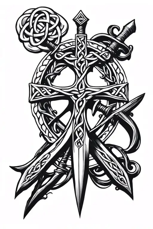 Celtic Cross And Swords