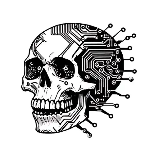 Circuit Board Shaped Like Skull