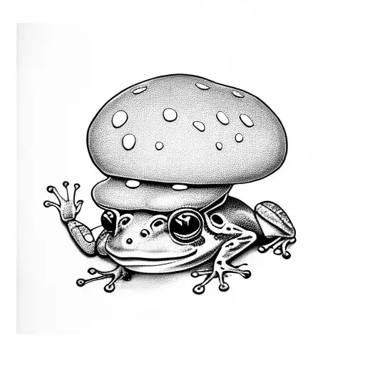 Frog With Mushroom Hat