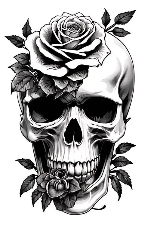 Emo Skulls With Spiders And Roses With Filling Showing