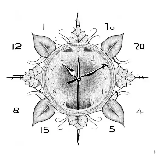 A Clock Intertwined With Vines And Flowers