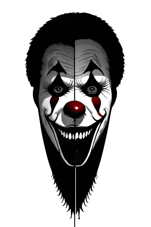 Terrifying Clown Mask Split