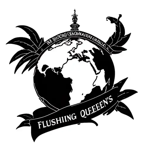 Flushing Queen's Globe With Dominican Republic Colors