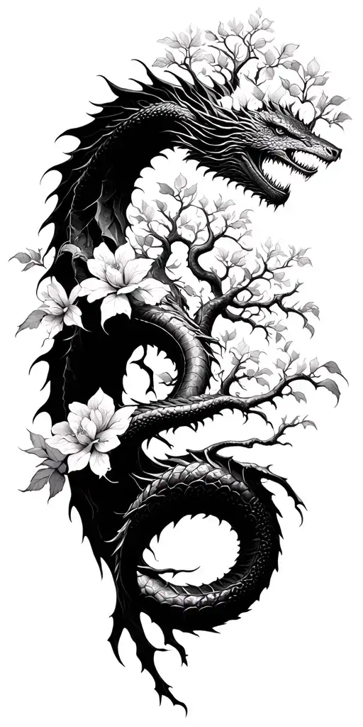 Jormungandr With Ygdrasil Blossoming