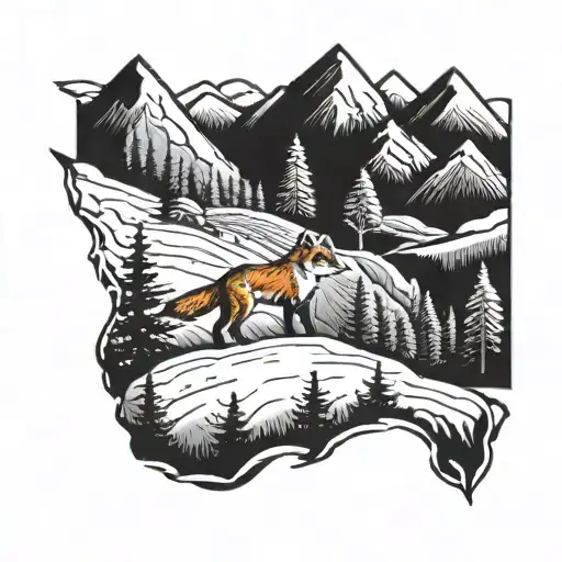 A Fox Leading A Group Of Hikers Through A Mountain Trail