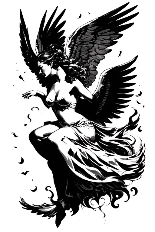 Flying Falling Sexy Angel