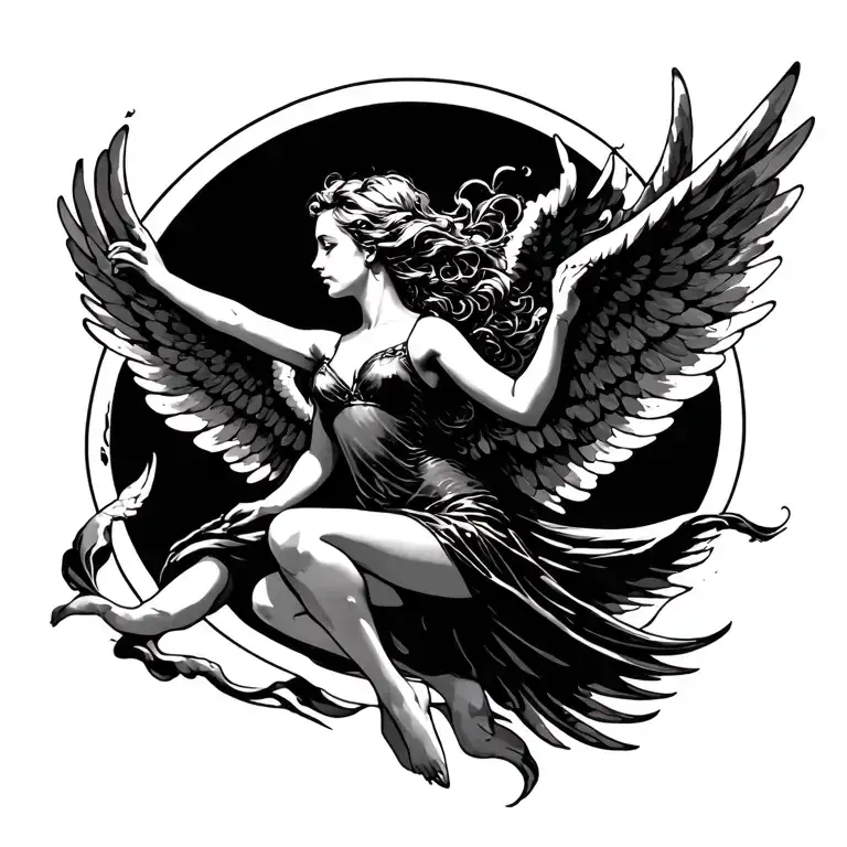 Flying Falling Sexy Angel