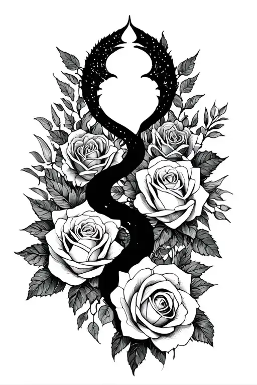 Spirit And Roses Intertwined