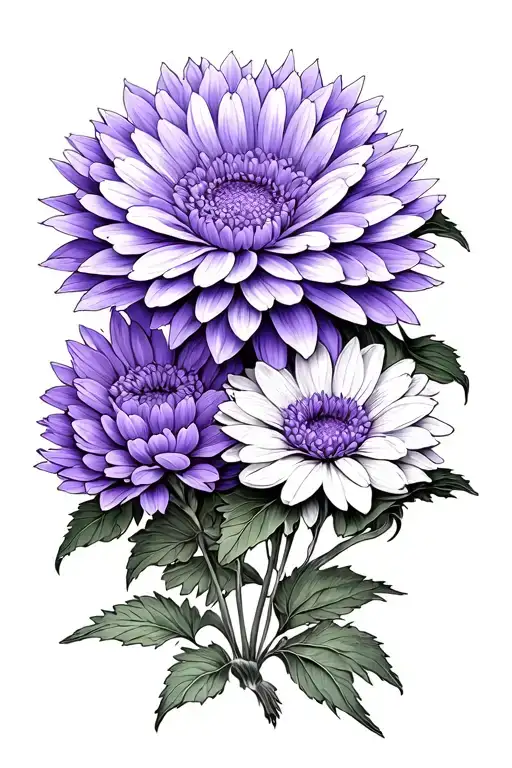 Violet And Chrysanthemum