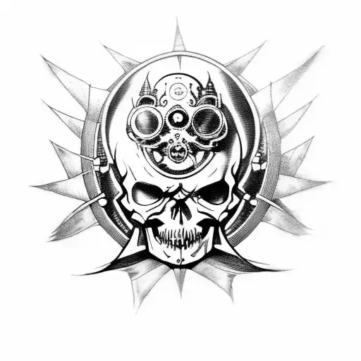 Steampunk Evil Skull