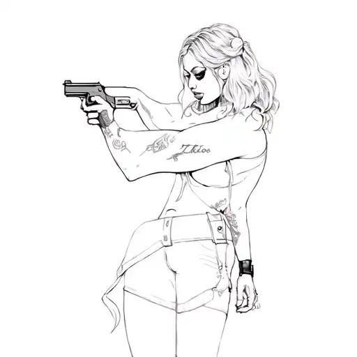 A Woman Holding A Gun