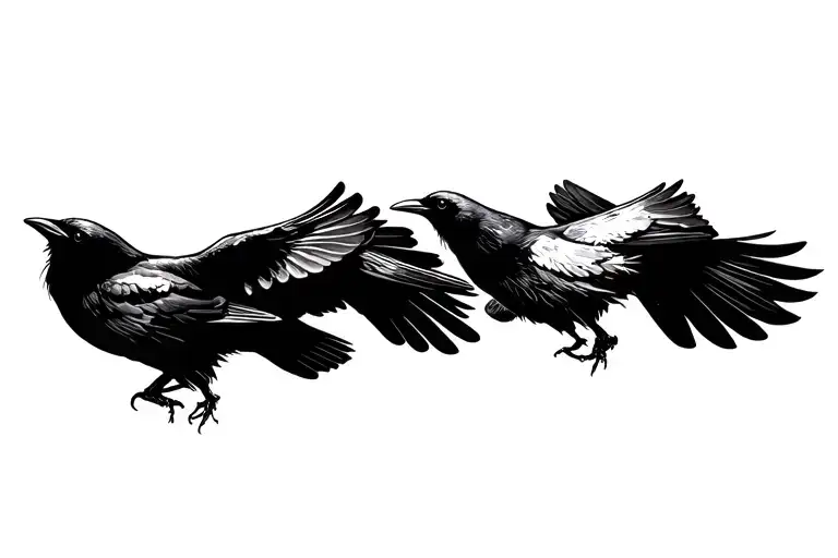 Small Crows Flying