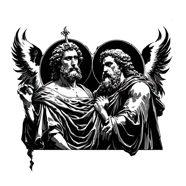 Hades With Marcus Aurelius Standing