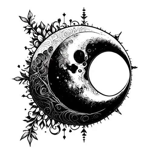 Round Tattoo Moon