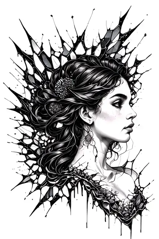 Virgo Woman Shattered Glass Filled