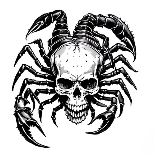 Scorpio With A Skull Inside And Inscription