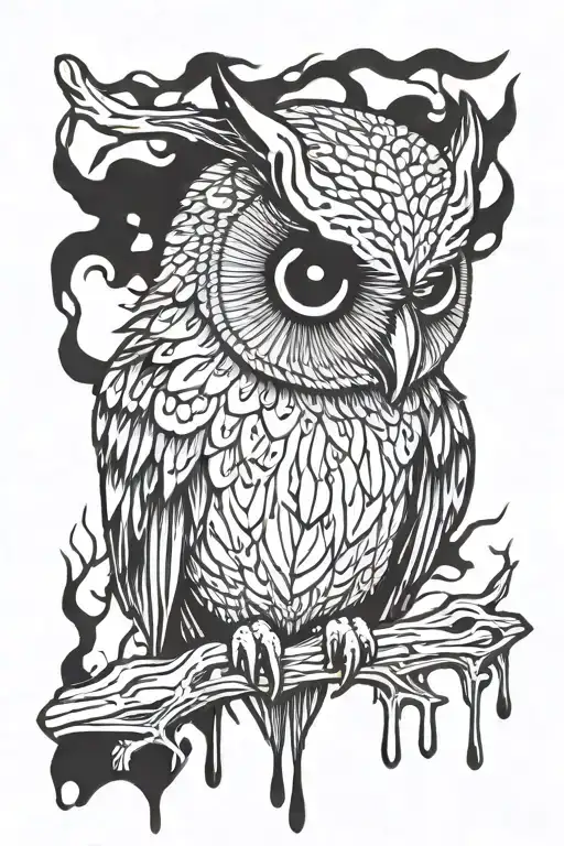 Owl With Blood Dripping