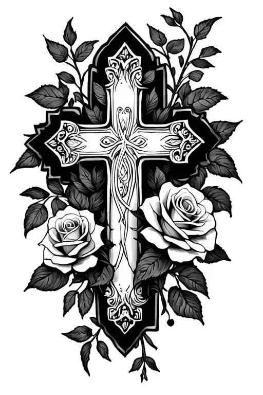 Cross With Roses