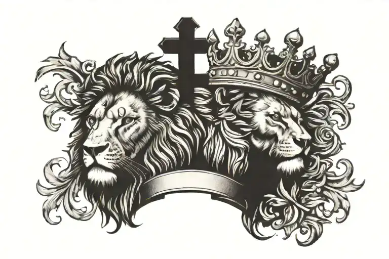 Lion With Cross And Crown