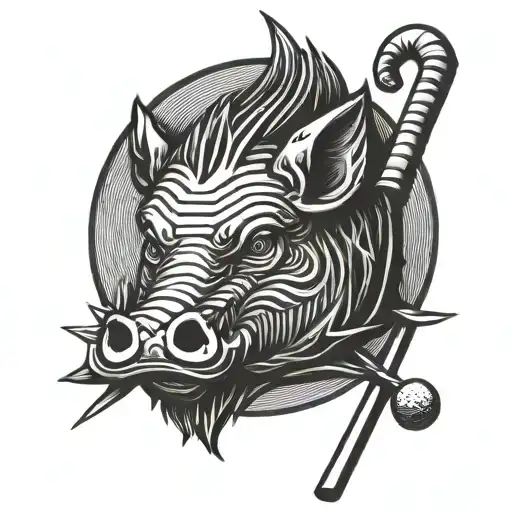 Wild Hog Armor Holding Golf Club