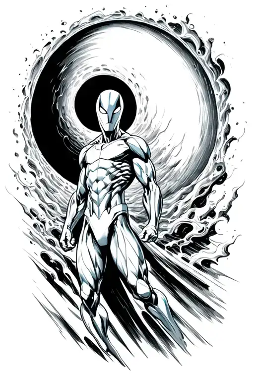 A Real Design Of A Black Hole With Silver Surfer The Superhero