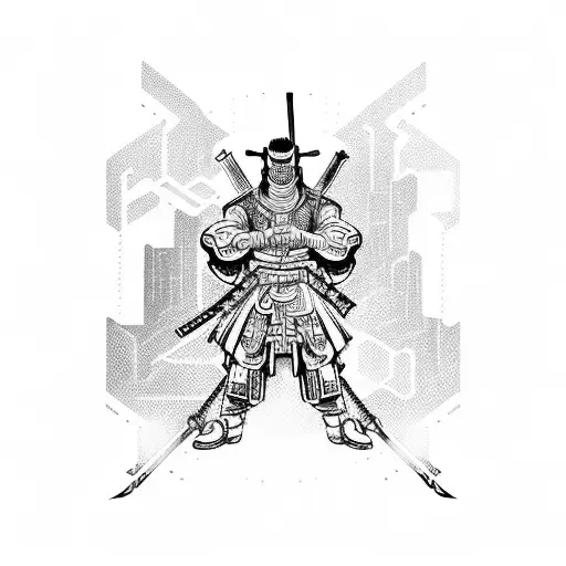 Futuristic Cyberpunk Samurai Wielding A Katana In A Neon-lit Tokyo Cityscape