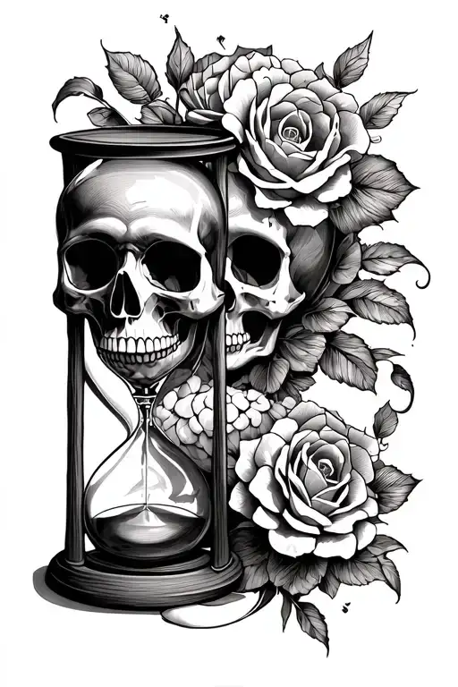 Hourglass Day Of The Dead Skull