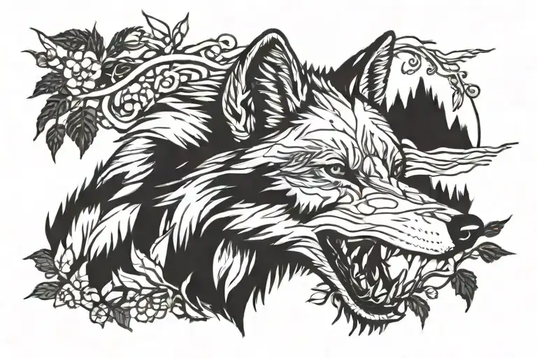 Nature And Wolf Head