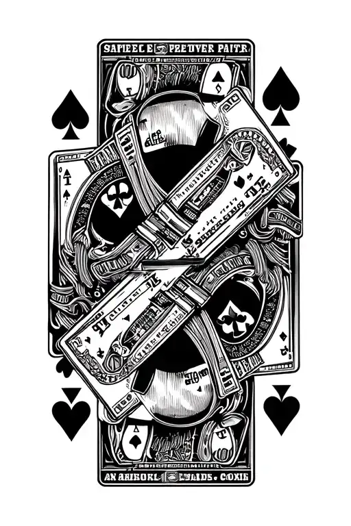 Poker Cards And Money And Cars