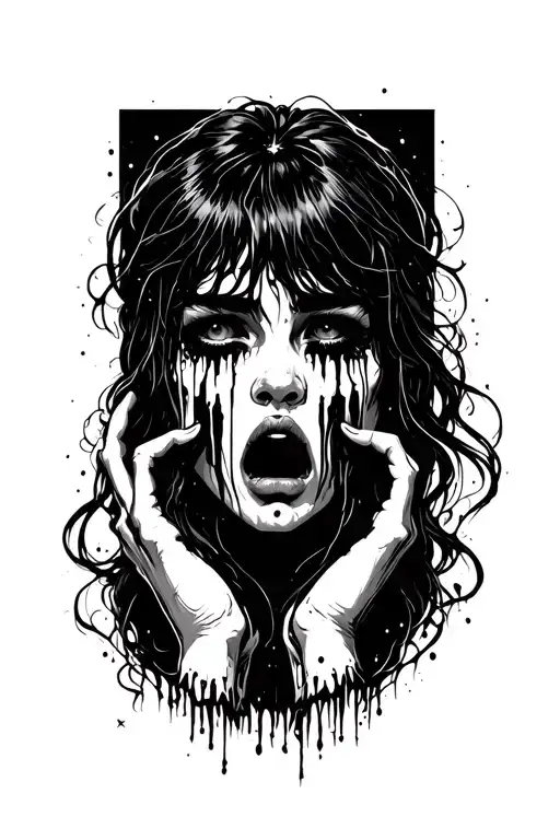 Crying Tattoo Design